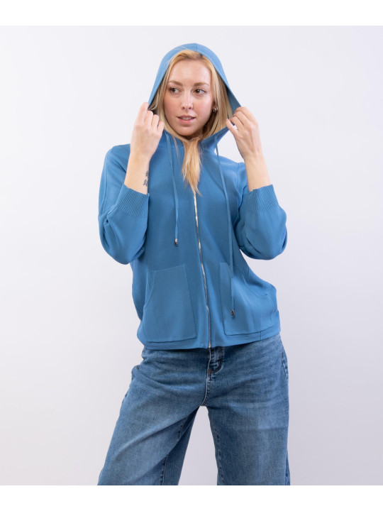 Maglia con zip e cappuccio