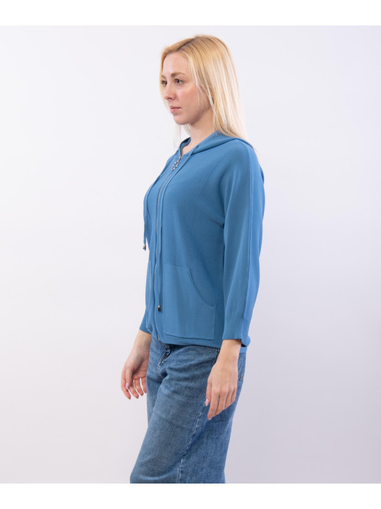 Maglia con zip e cappuccio