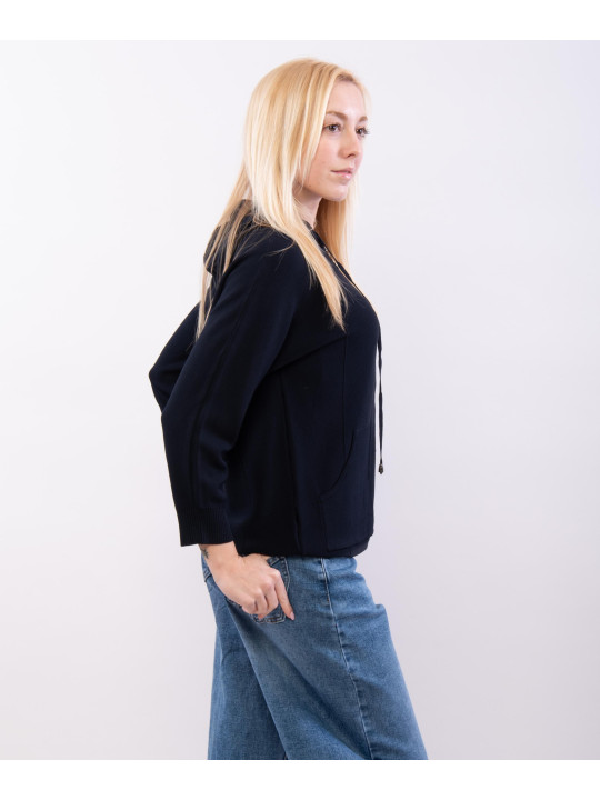 Maglia con zip e cappuccio