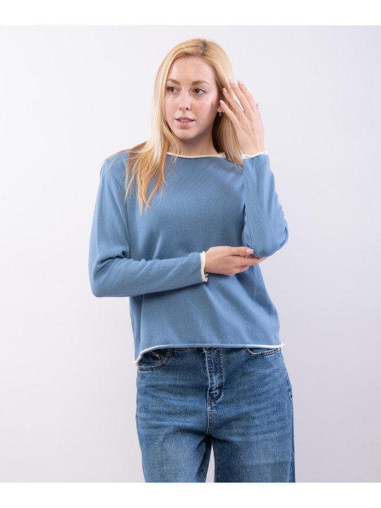 Maglia con orlo bicolore