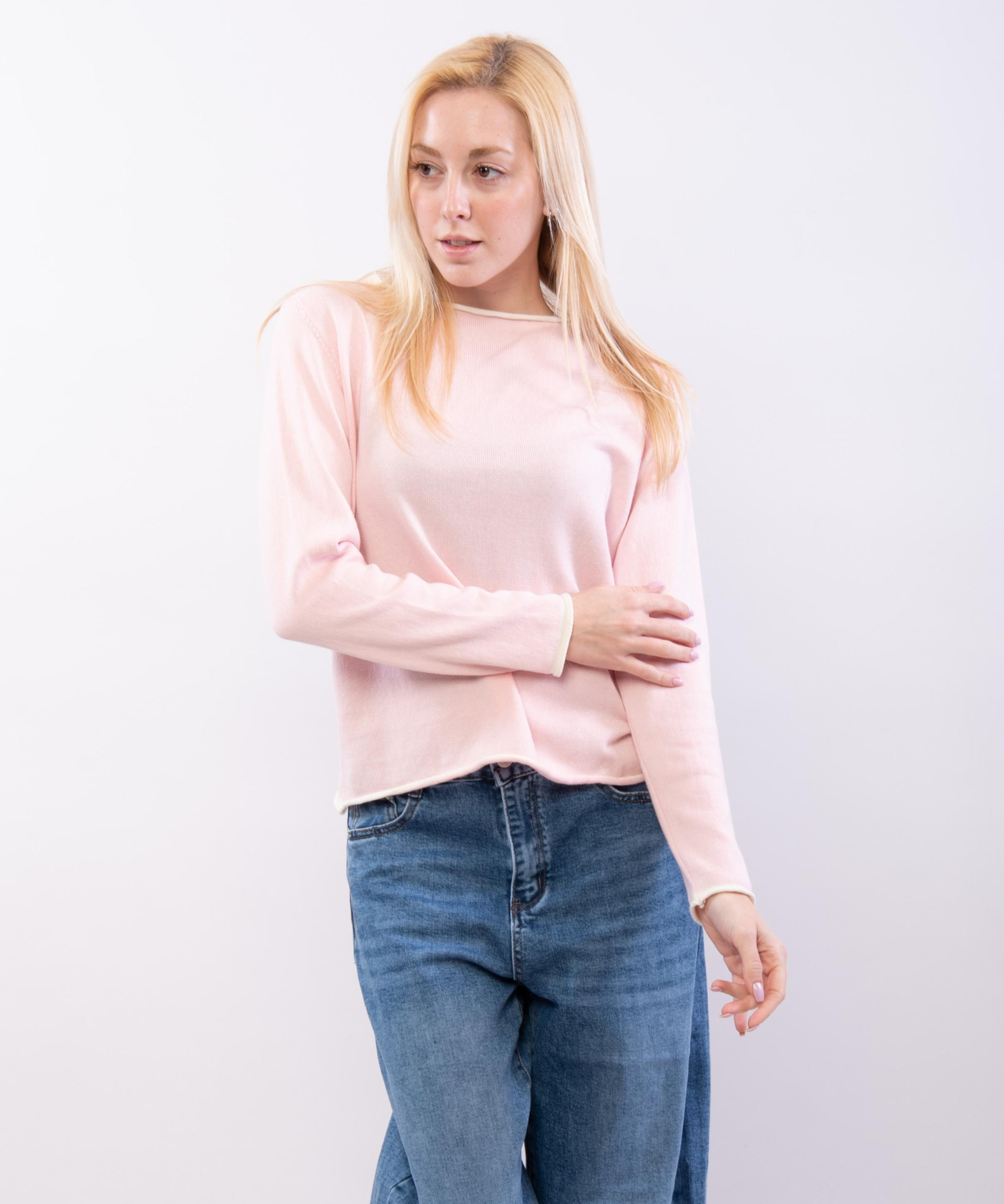 Maglia con orlo bicolore