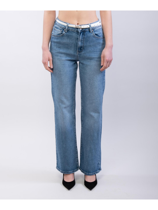Jeans a palazzo con cintura