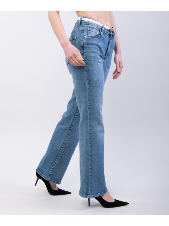 Jeans a palazzo con cintura