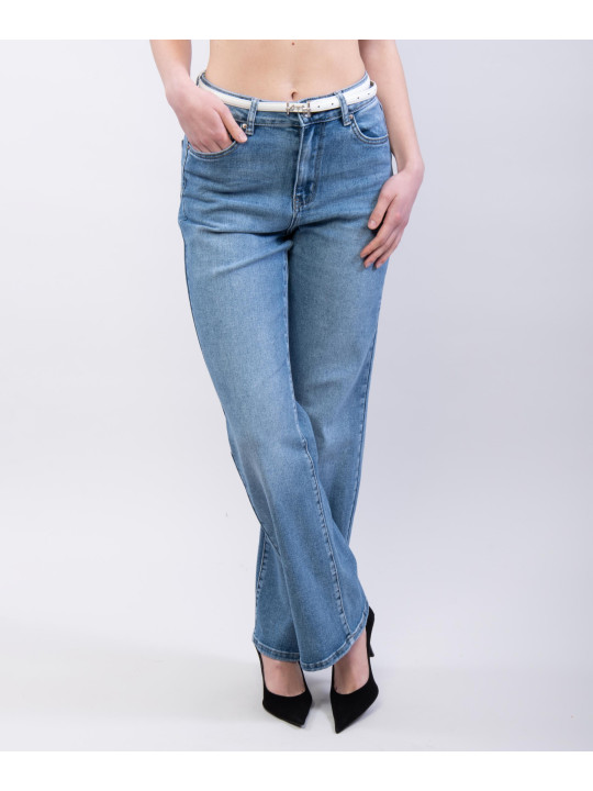 Jeans a palazzo con cintura
