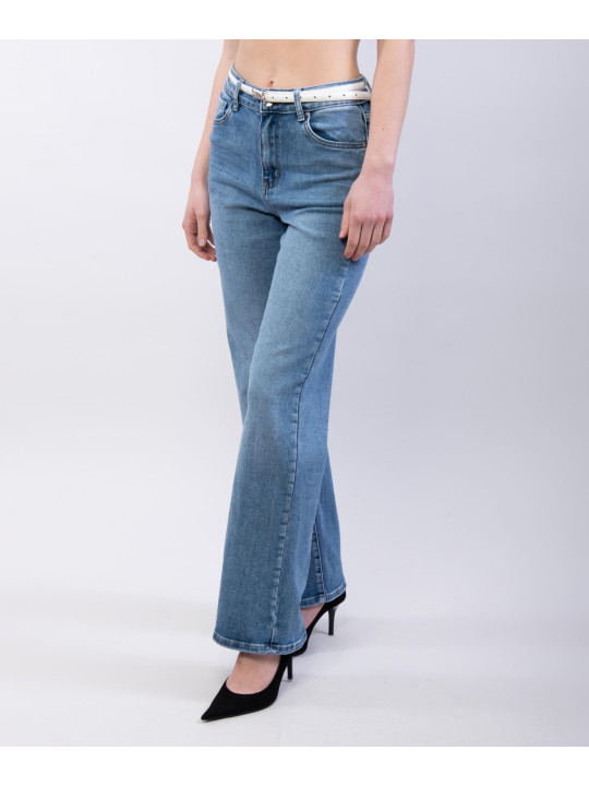 Jeans a palazzo con cintura