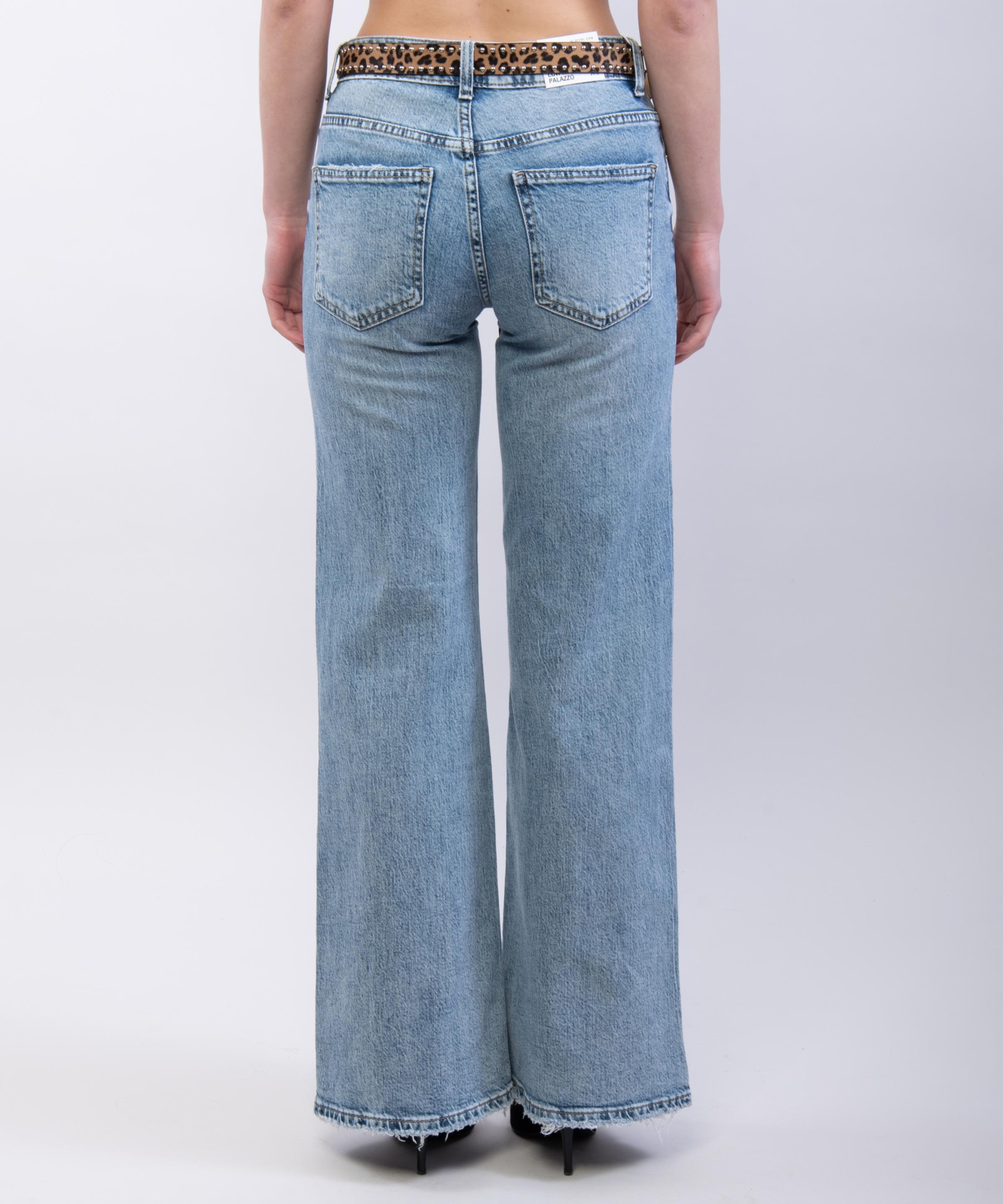 Jeans a Palazzo Low Rise con Cintura