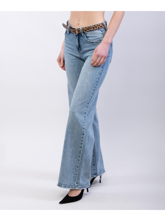 Jeans a Palazzo Low Rise con Cintura