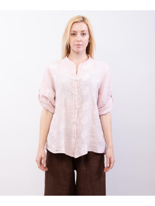 Camicia Lino Con ricamo