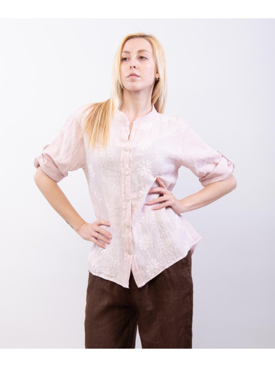 Camicia Lino Con ricamo