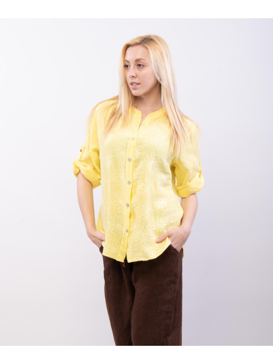 Camicia Lino Con ricamo
