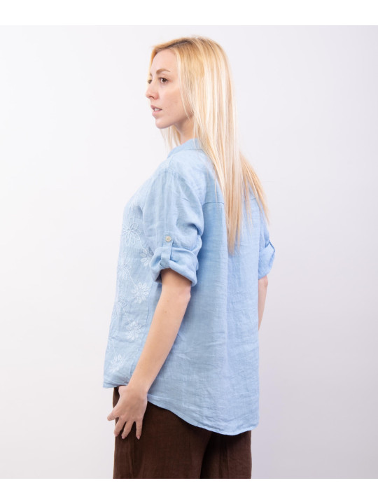 Camicia Lino Con ricamo