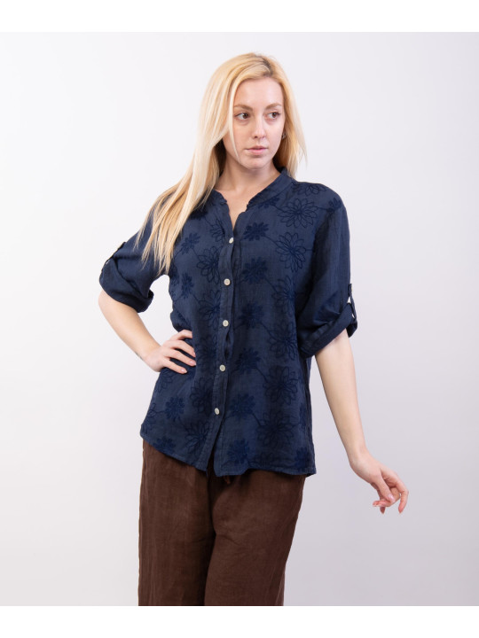 Camicia Lino Con ricamo