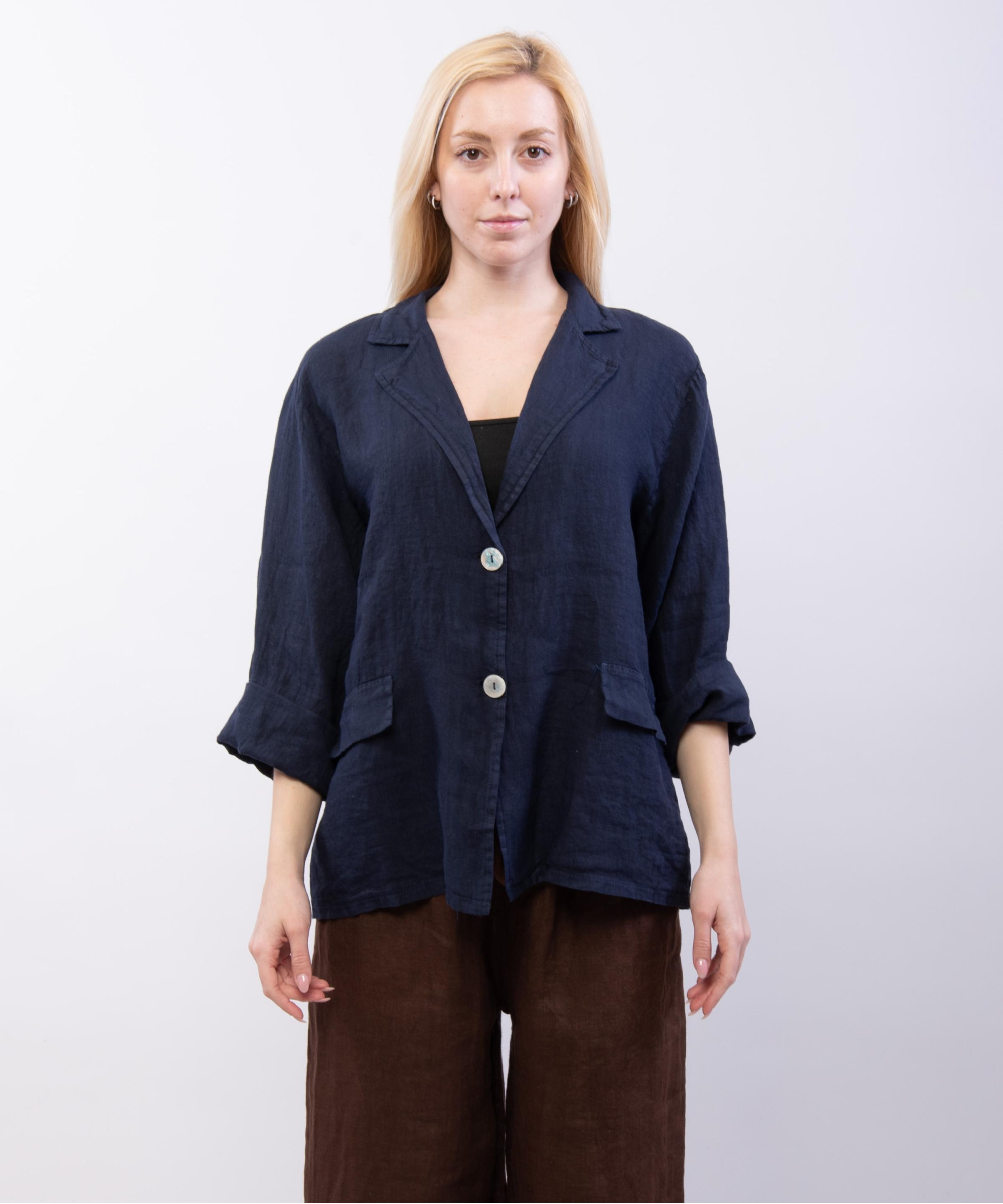 giacca oversized in lino