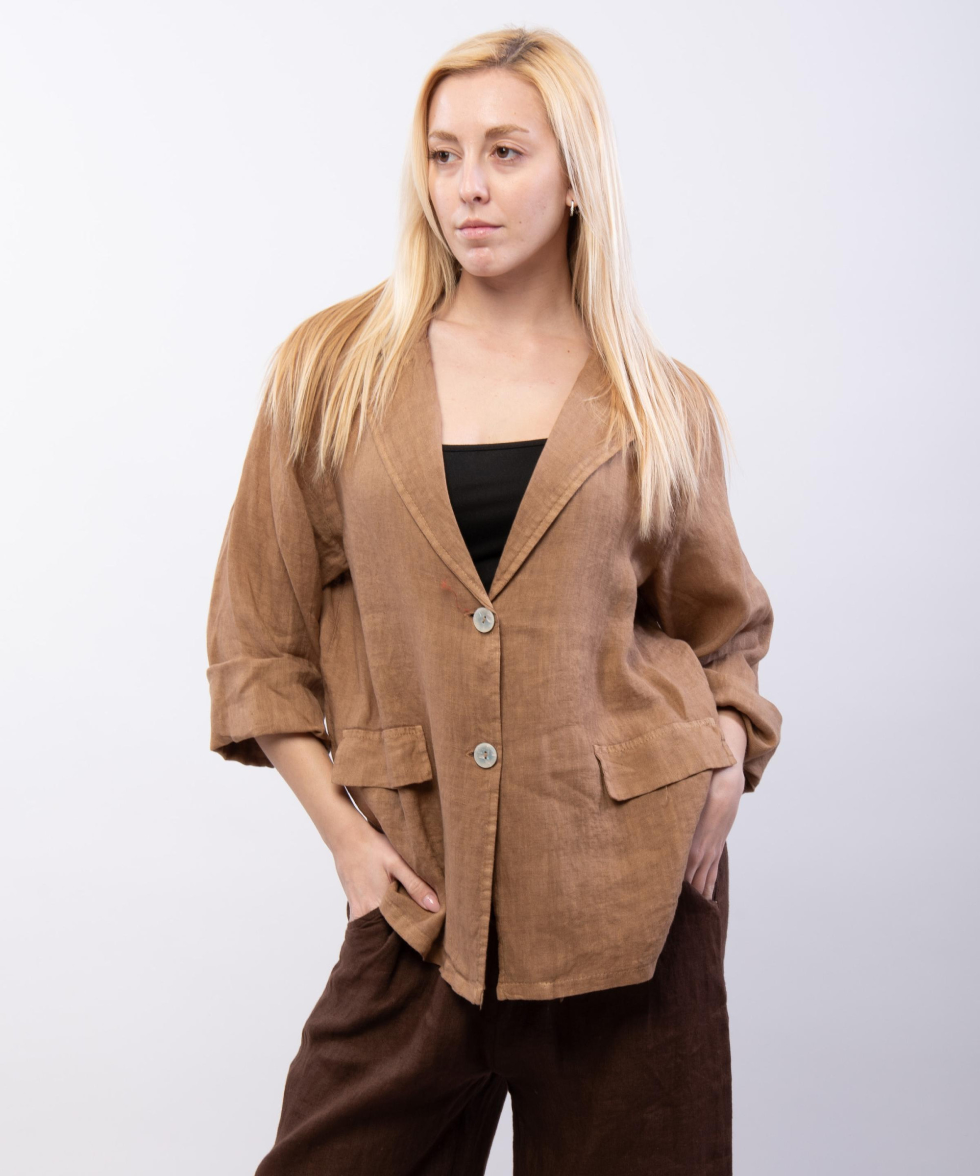 giacca oversized in lino
