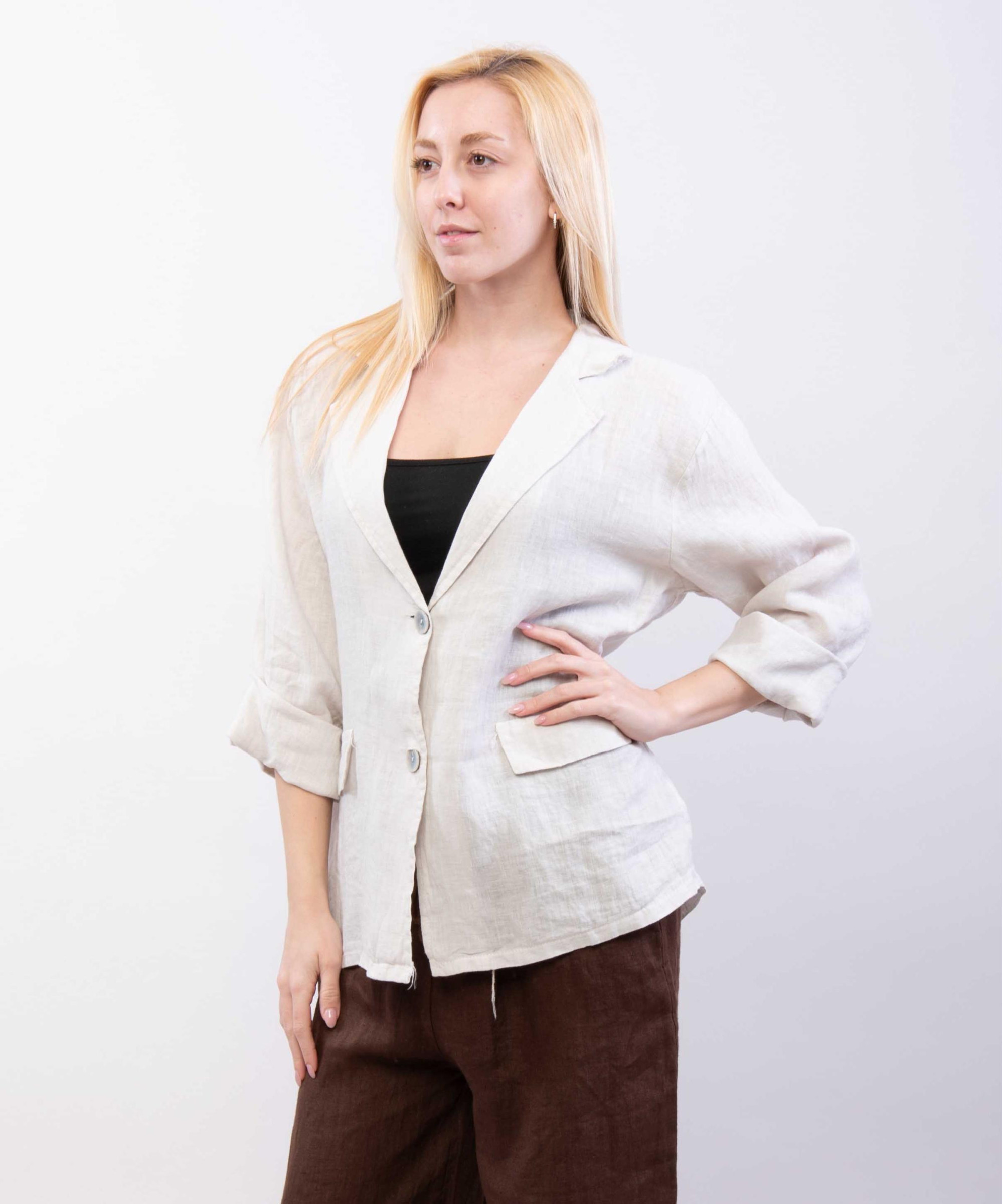 giacca oversized in lino