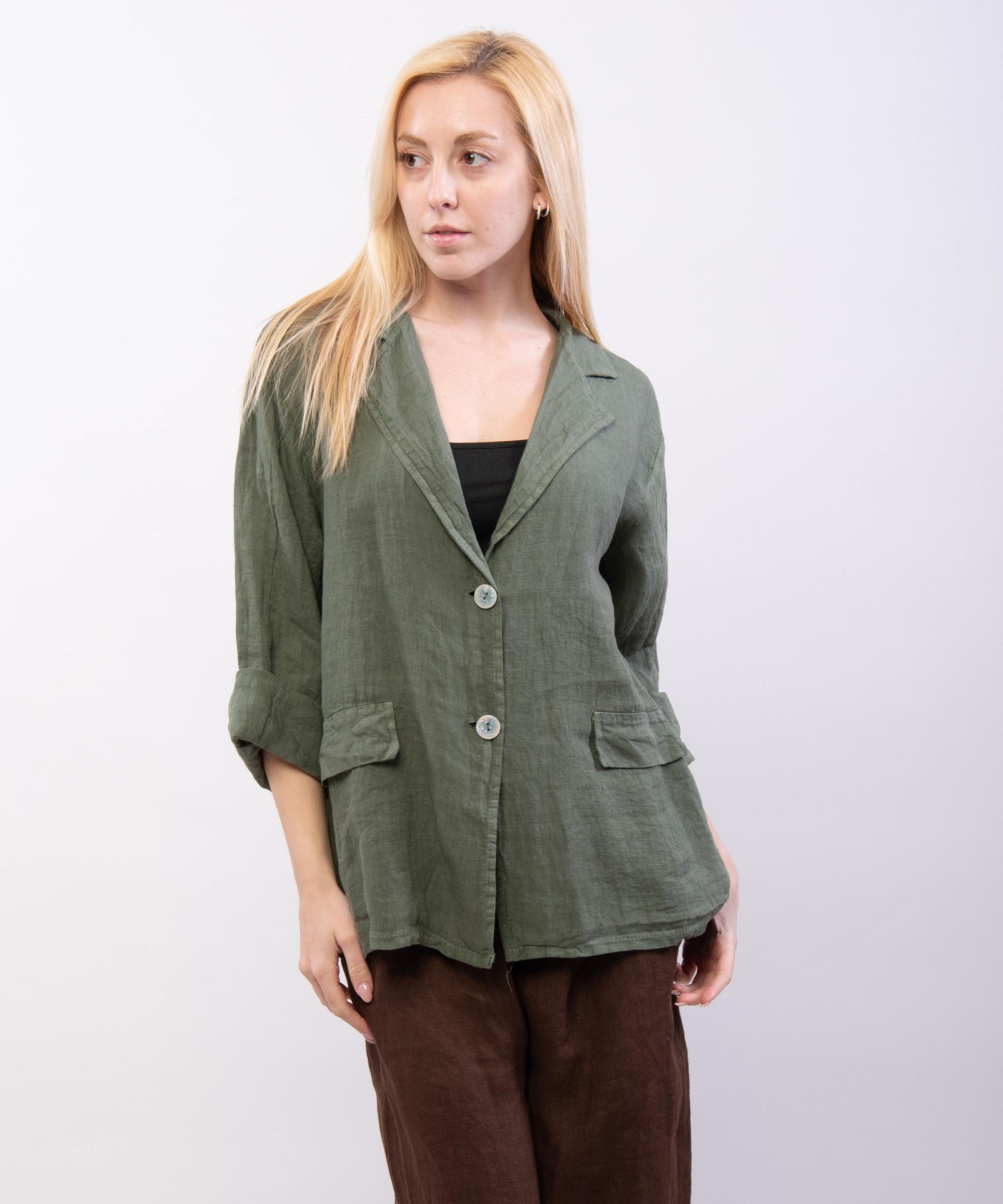 giacca oversized in lino