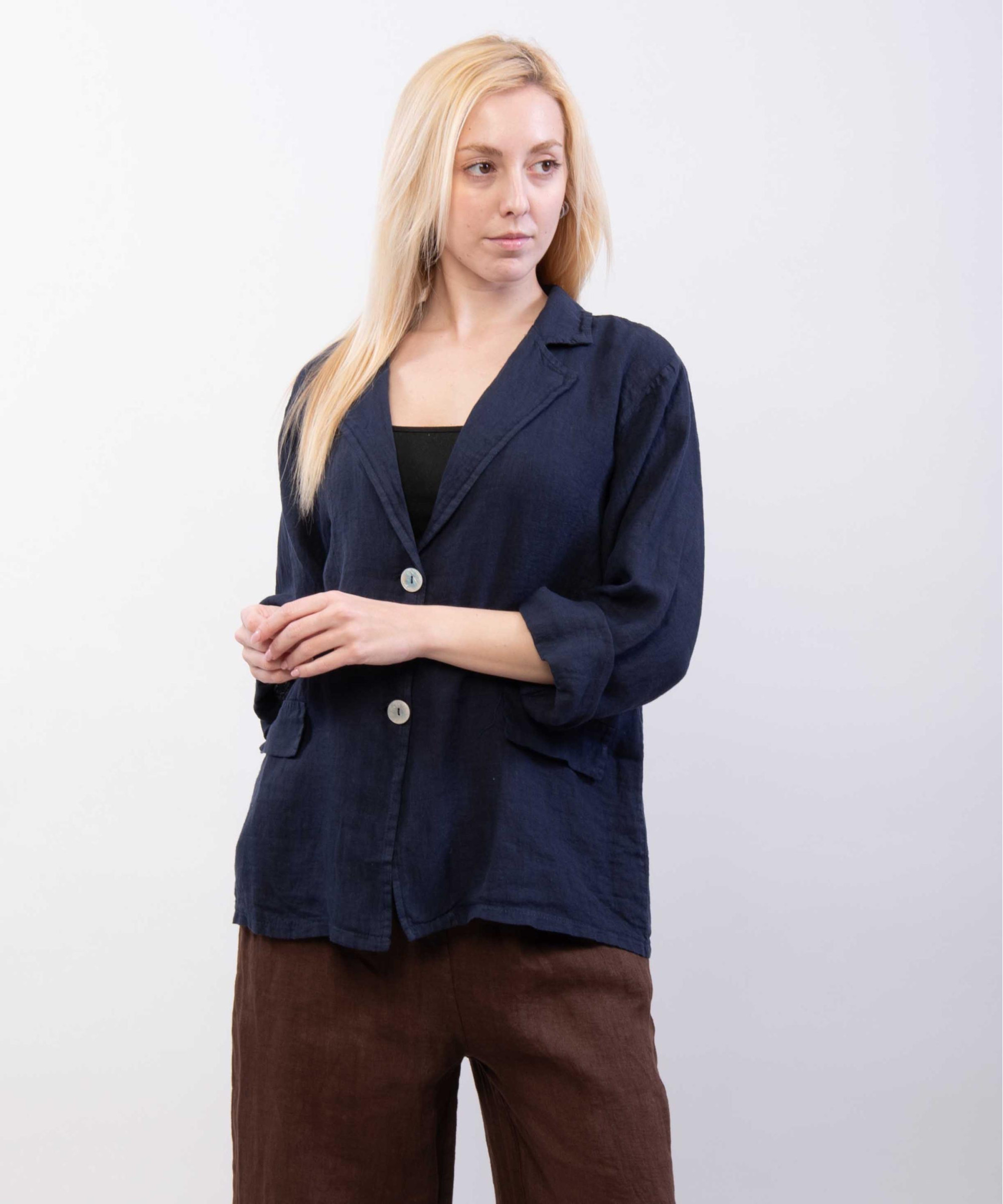 giacca oversized in lino