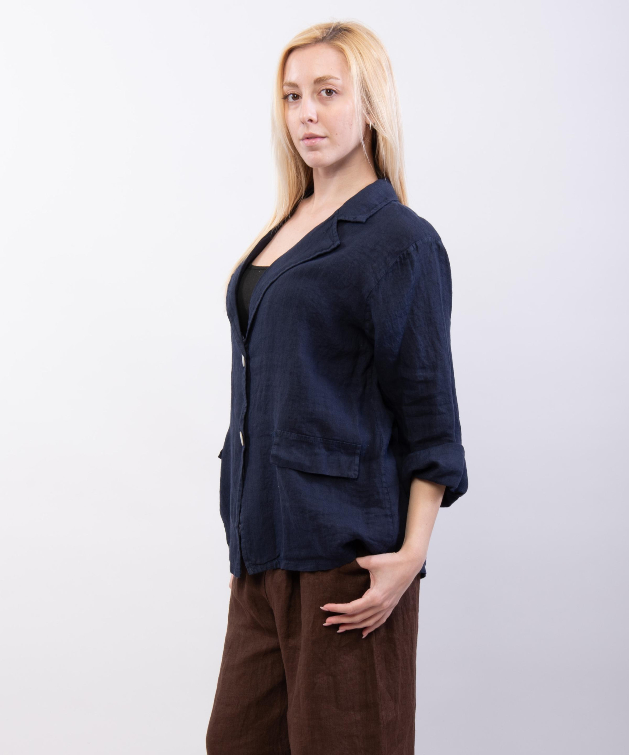 giacca oversized in lino