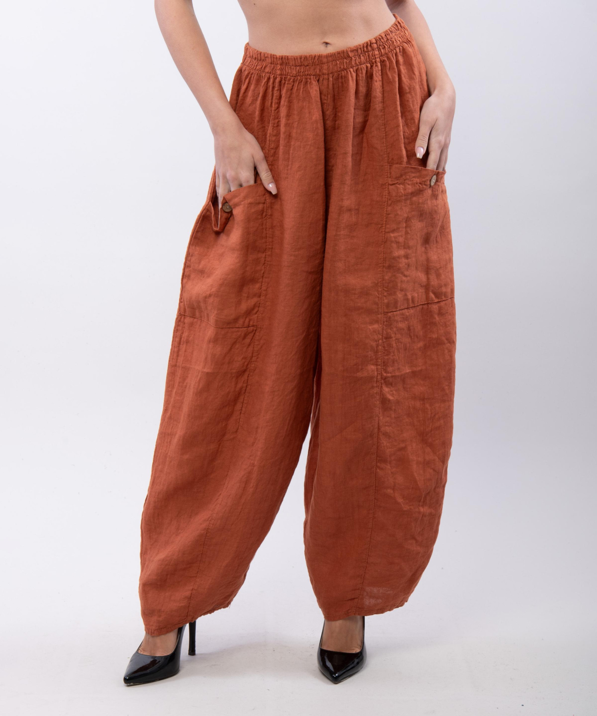 Pantalone Lino a Palloncino con tasche