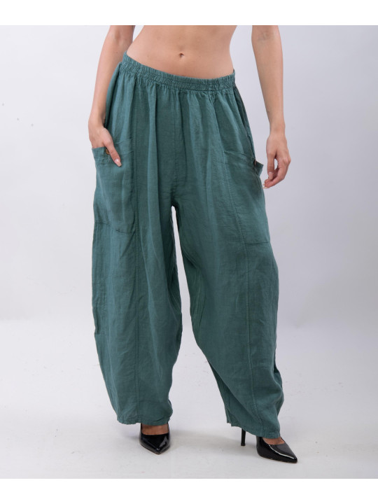 Pantalone Lino a Palloncino con tasche