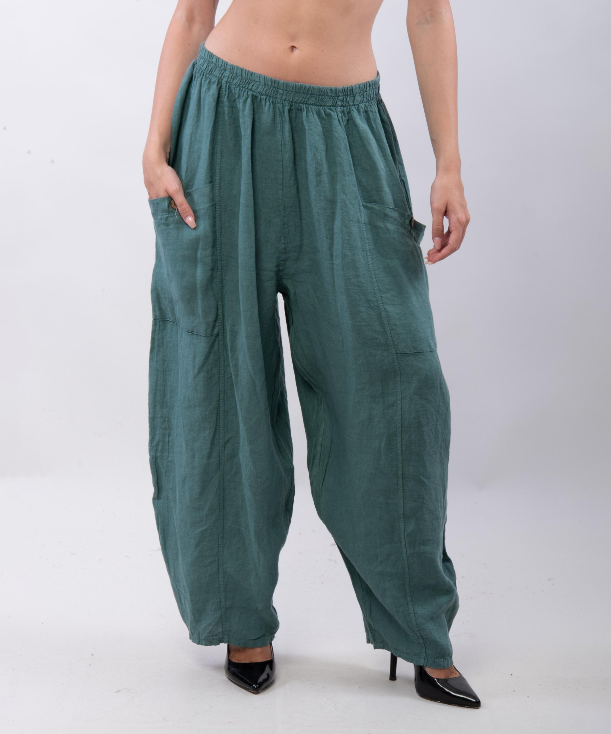 Pantalone Lino a Palloncino con tasche