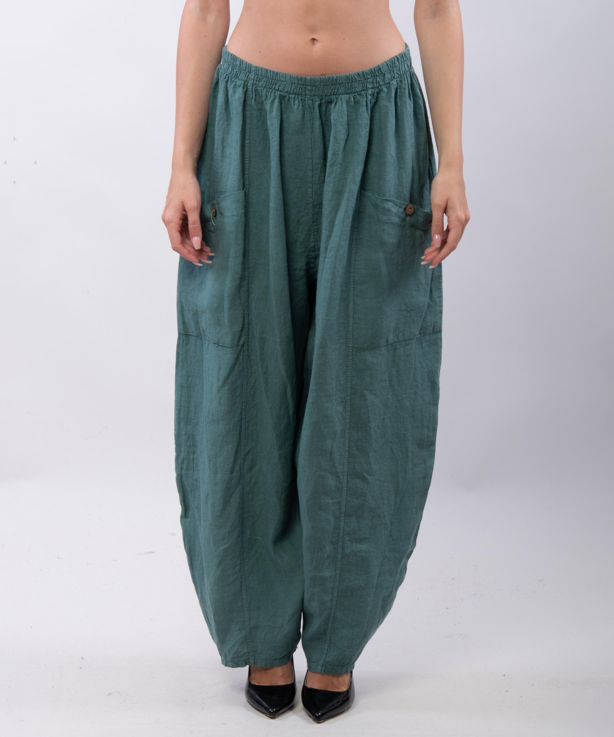 Pantalone Lino a Palloncino con tasche