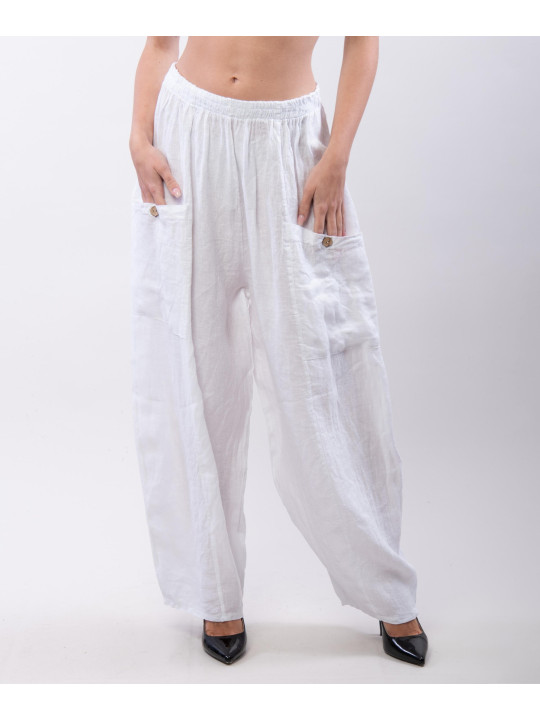 Pantalone Lino a Palloncino con tasche