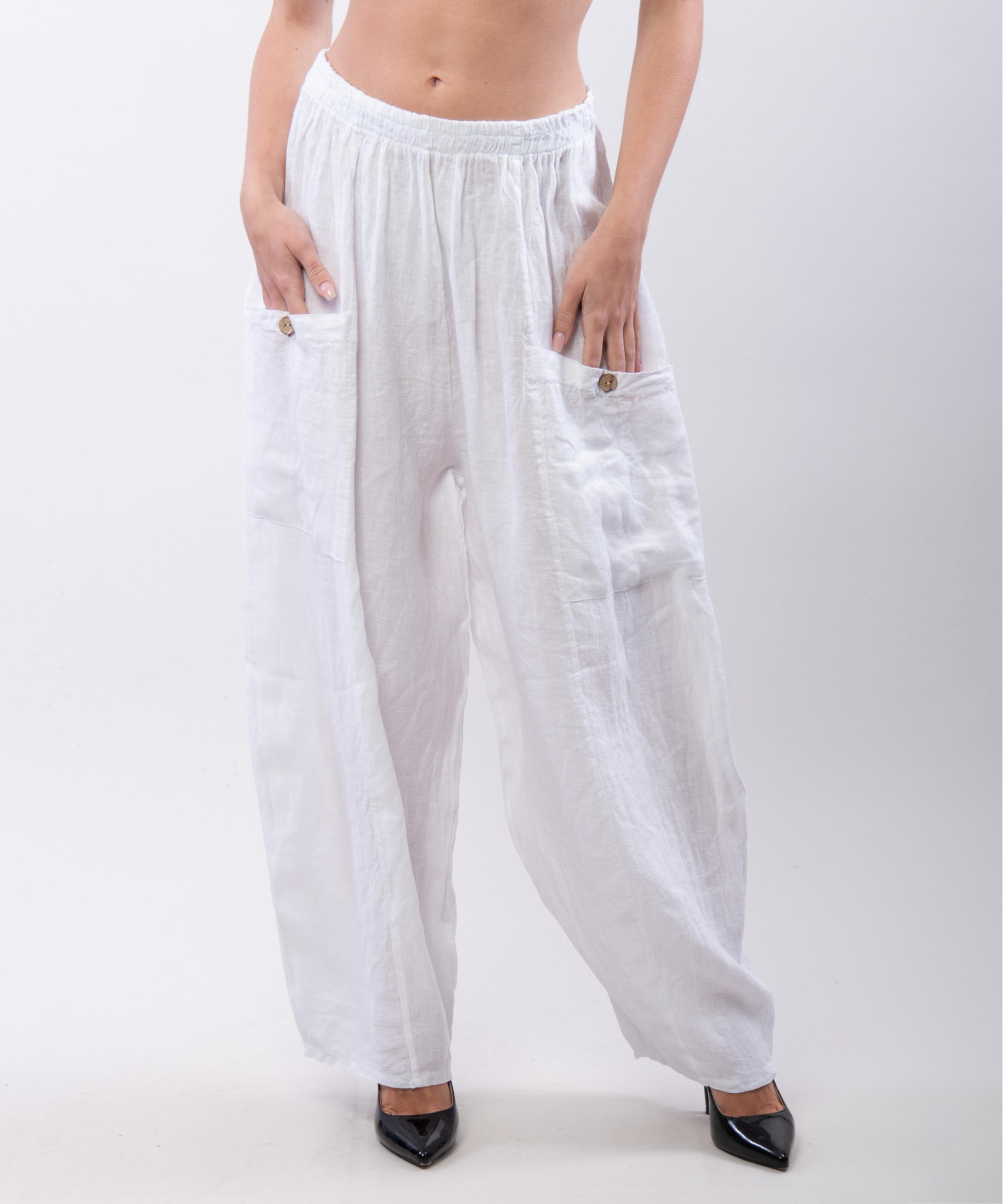 Pantalone Lino a Palloncino con tasche