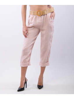 Pantalone lino con cintura