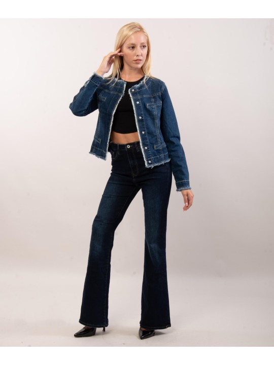 Giacca di jeans sfrangiata