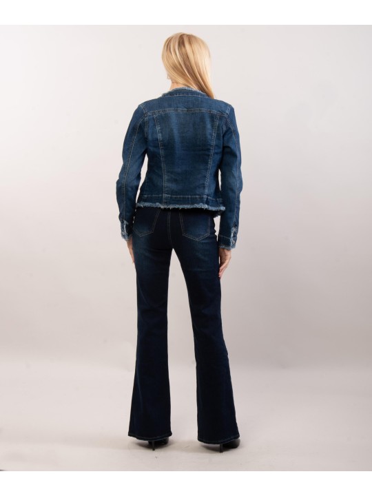 Giacca di jeans sfrangiata