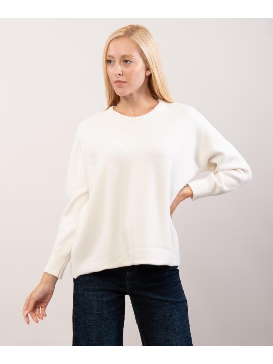 maglione con dettagli trecce