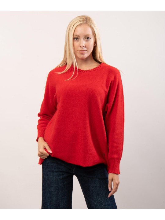 maglione con dettagli trecce