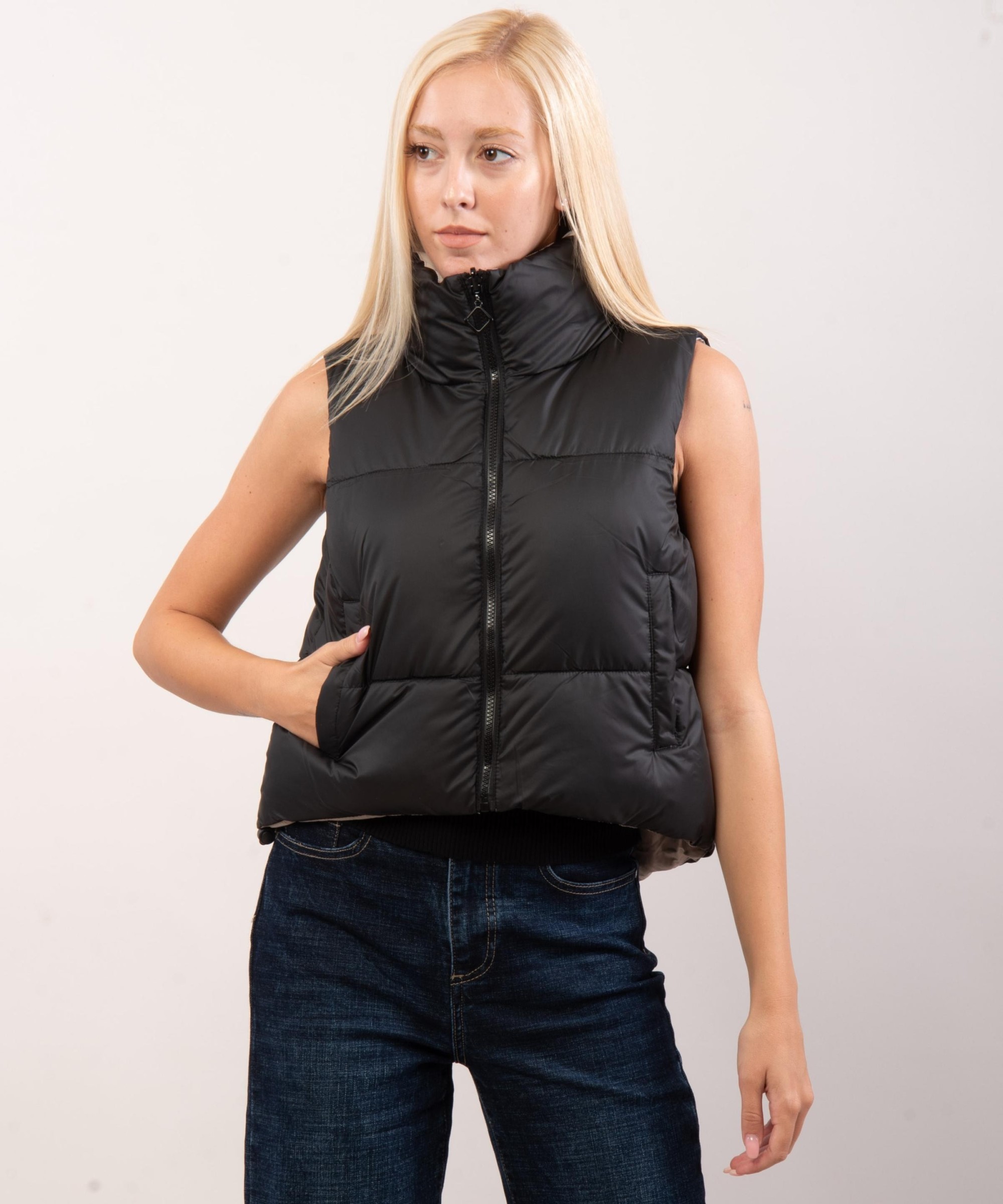 giubbotto smanicato gilet double face