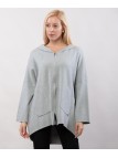 Felpa in maglia con cappuccio e zip