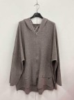 Felpa in maglia con cappuccio e zip